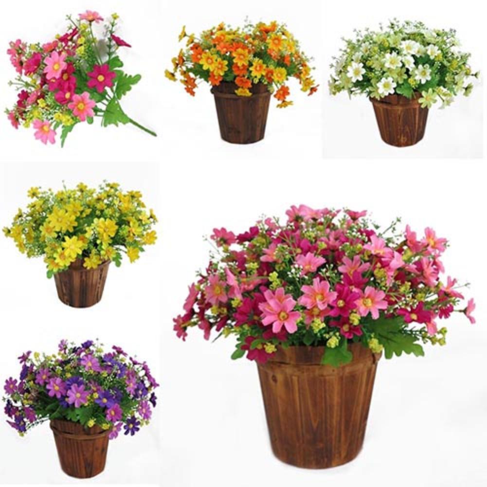 Home Decor Daisy - ダイシス-人工のかわいい偽の花束,28の花の頭,家,結婚式,庭の装飾,装飾的な花,ポットではありません