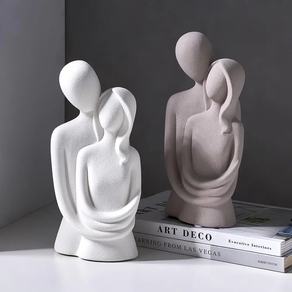 Abstract Sculpture Resin - 抽象的なキャラクター装飾樹脂セラミック彫刻 モダンな家のリビングルーム 寝室 オフィス ギフト