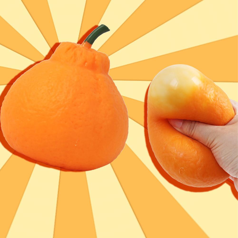 Home Decor Orange - 不快感解消用のかわいいオレンジスクイーズ玩具、キュートな柑橘系フィジェット感覚玩具、シミュレーションフルーツ、家の装飾品
