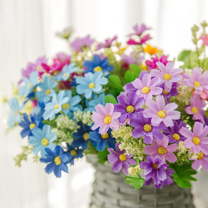 Home Decor Daisy - 造花ジャンプ,32cm,偽物の植物,屋外用,家の装飾,庭用