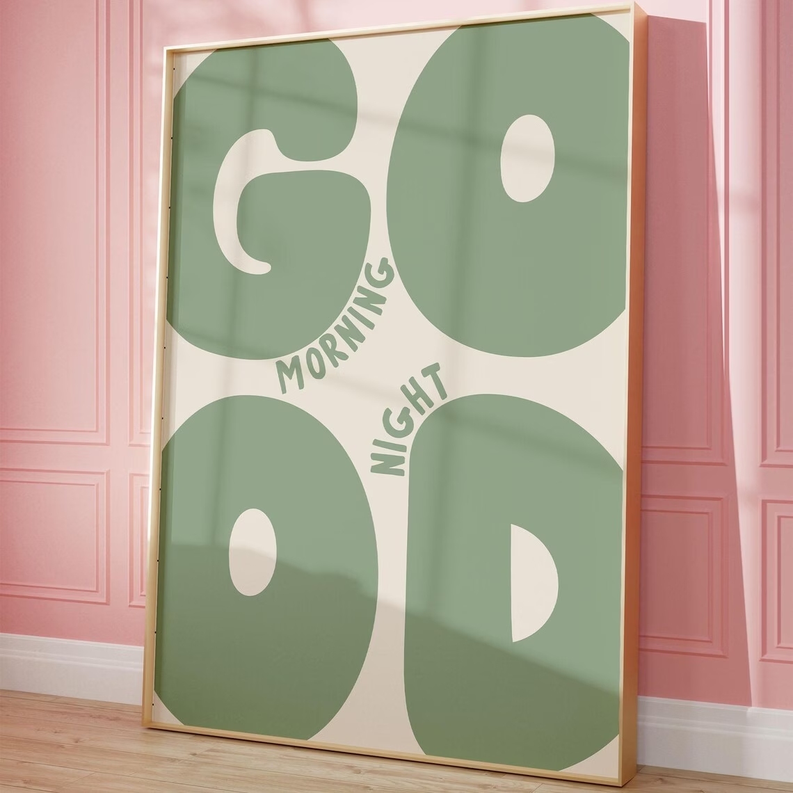 Home Decor Reviews - モダンなグリーンのグッドモーニンググッドナイト引用句ウォールアートプリントキャンバス絵画ポスター写真リビングルーム、寝室の家の装飾用