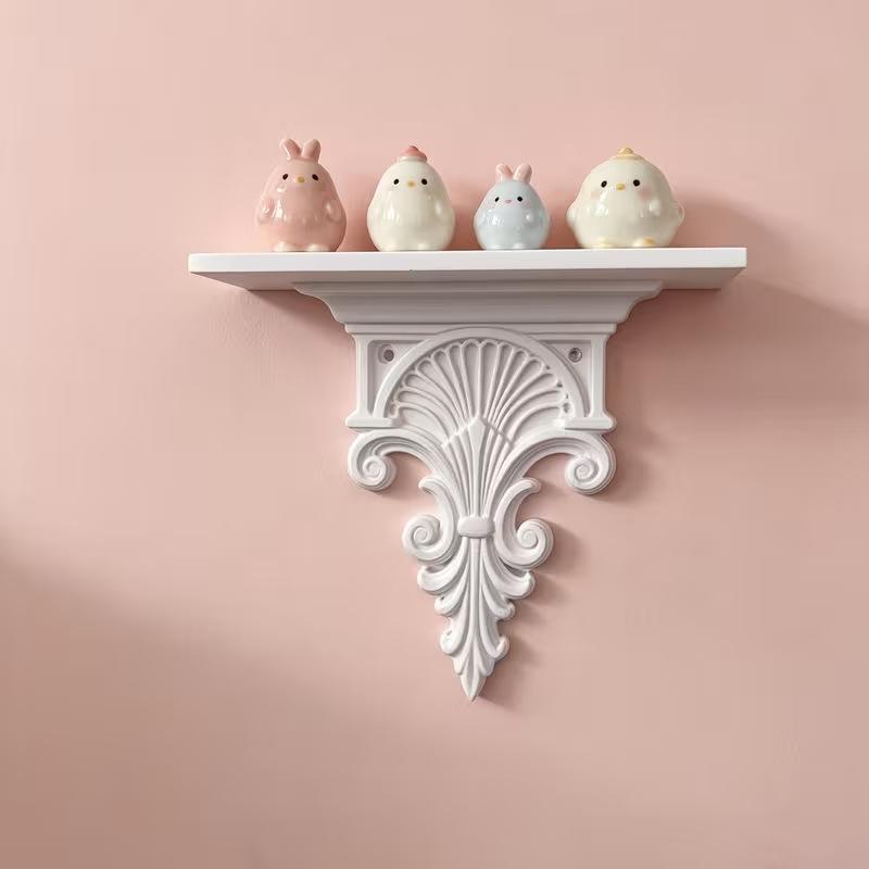 Floating Shelves - レトロゴシック彫刻3Dプリントフローティングシェルフ、クリエイティブな壁飾り、リビングルームや寝室の植物ディスプレイラック、ホームアートオーナメント