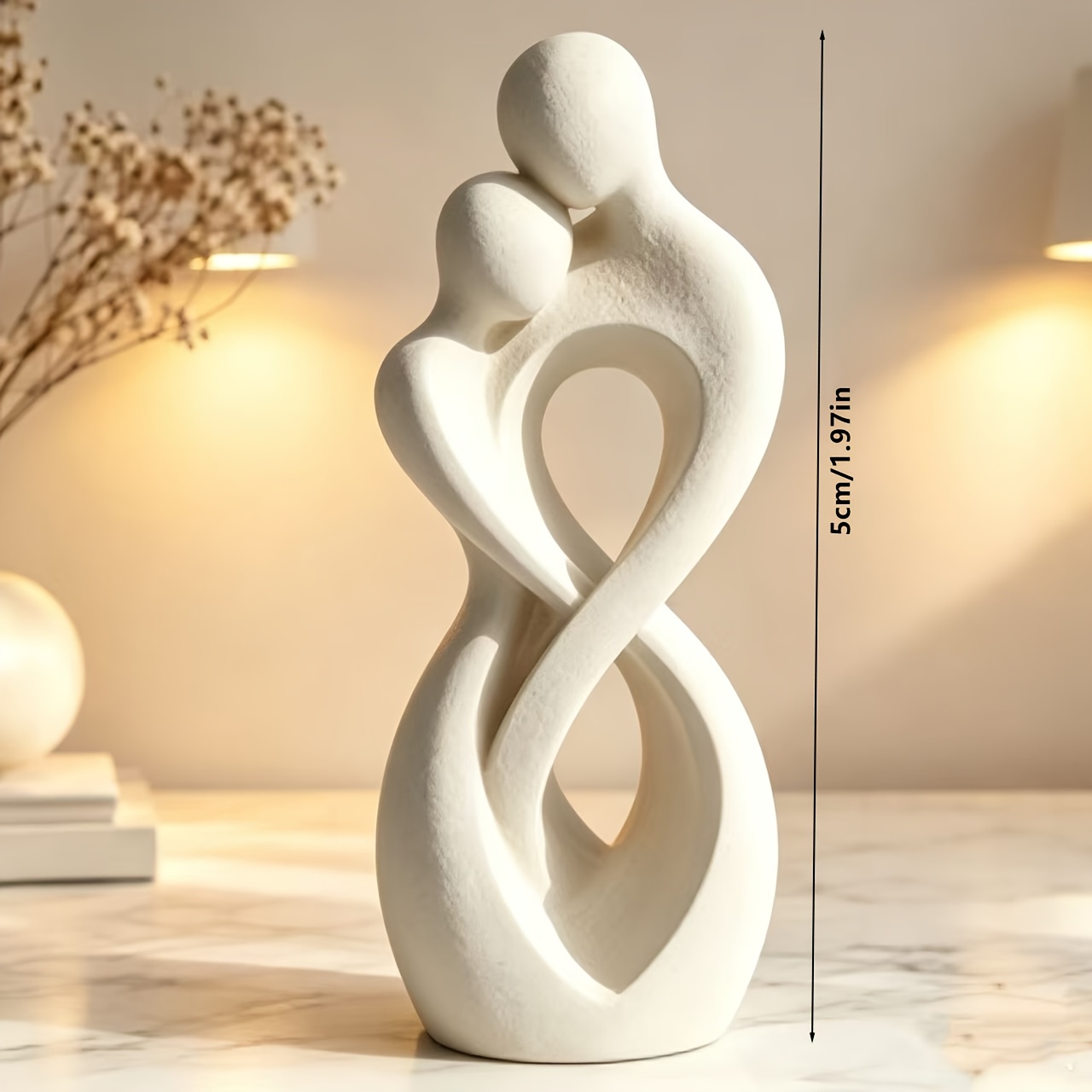 Abstract Sculpture Resin - 「永遠の絆」抽象的な抱擁する人物像彫刻 – 北欧ミニマリスト卓上装飾品 – ​ ​