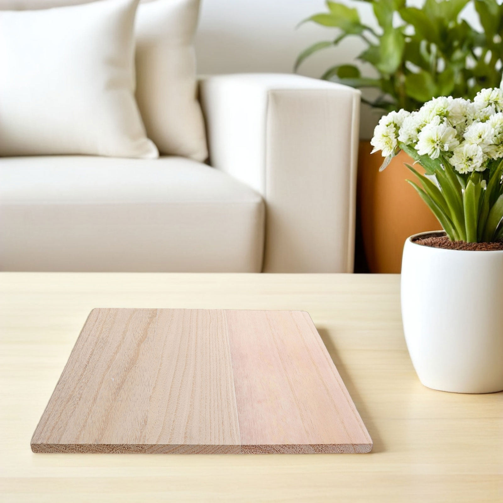 Floating Shelves - 未塗装の木製棚板。11.8インチの正方形で、厚みのある硬い木材を使用。壁掛け棚、浮き棚、本棚、パントリー棚などに使用可能。