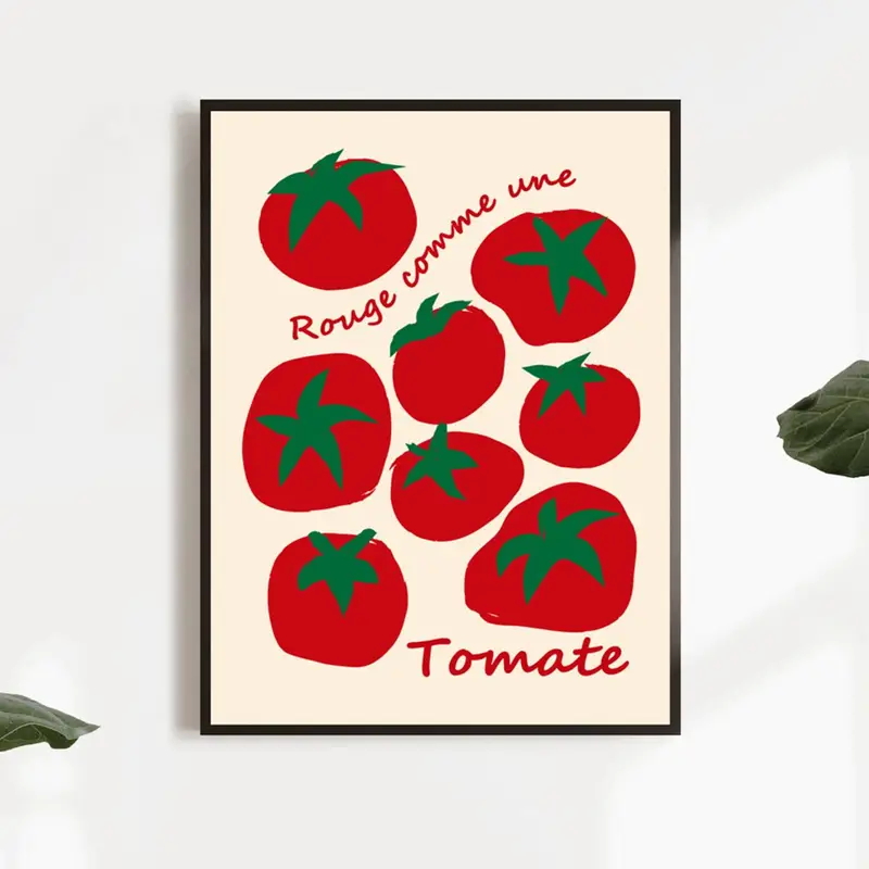 モダンなカラフルな赤いトマト壁アートプリントキャンバス絵画ポ - Home Decor Reviews のレビューと価格