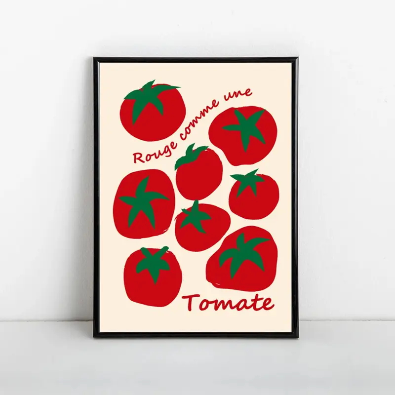 モダンなカラフルな赤いトマト壁アートプリントキャンバス絵画ポ - Home Decor Reviews のレビューと価格
