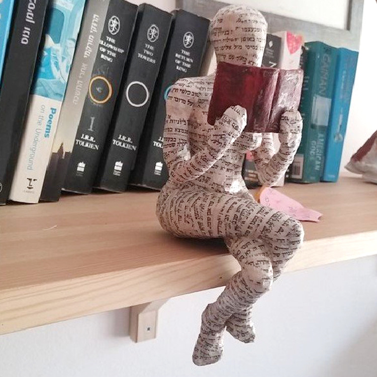 読書をする女性の抽象彫刻、ヨガの女性像、北欧風のリビングルー - Abstract Sculpture Resin のレビューと価格