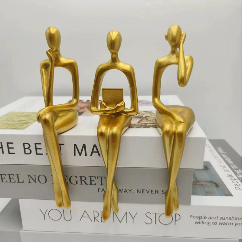 思想家像 抽象フィギュア彫刻 小さな装飾品 樹脂像 ホームゴ - Abstract Sculpture Resin のレビューと価格