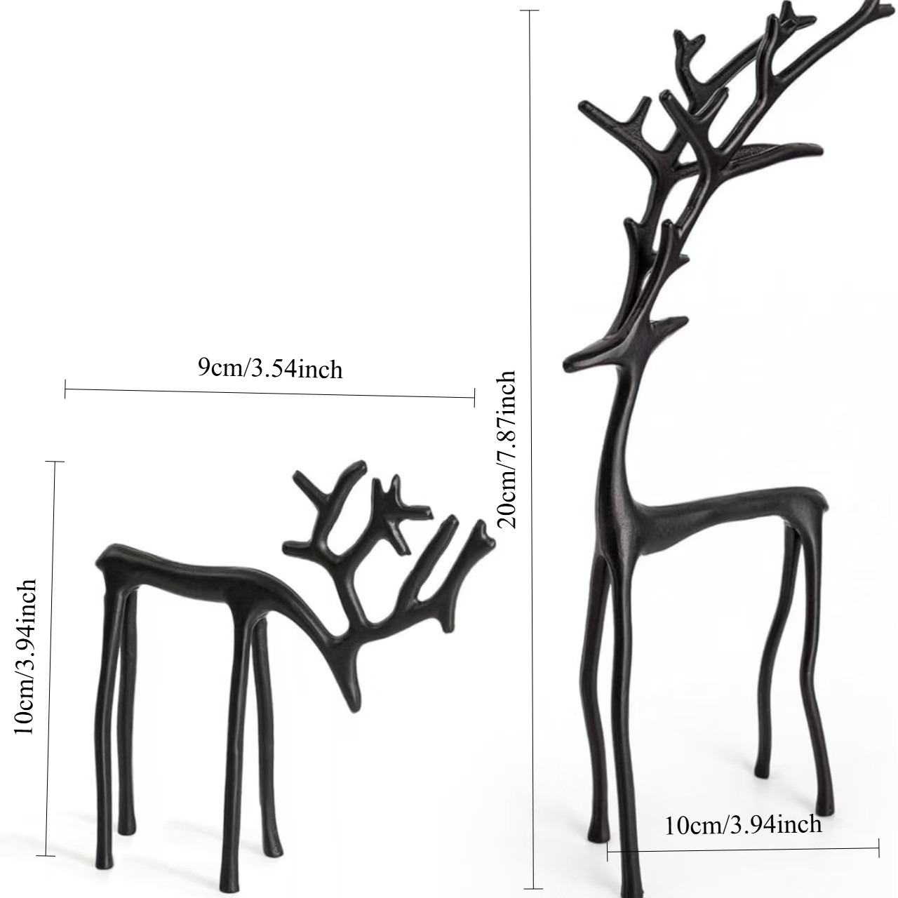 1個 クラシックでエレガントな黒文字の鹿の置物 - クリスマ - Abstract Sculpture Resin のレビューと価格