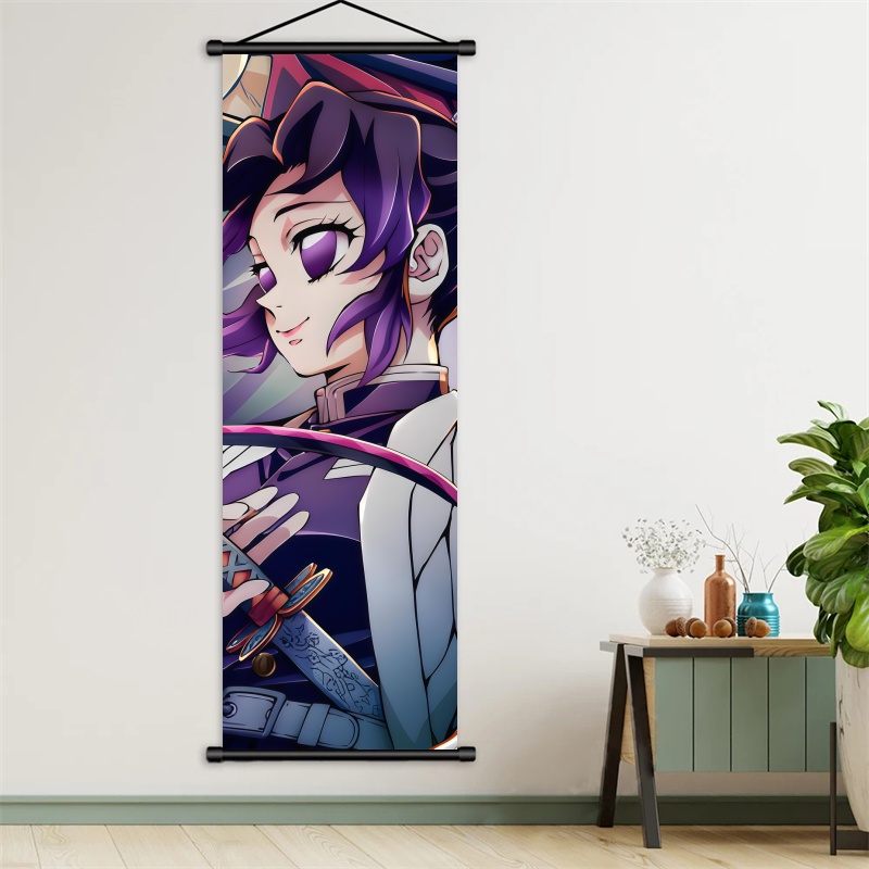 胡蝶しのぶ デーモンスレイヤーアートファブリック掛け軸、アニ - Home Decor Ideas のレビューと価格