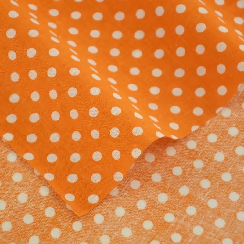 白いオレンジの水玉模様の綿生地,パッチワーク,ホームテキスタ - Home Decor Orange のレビューと価格