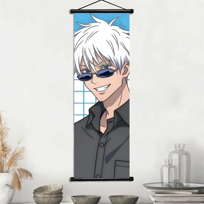 呪術廻戦 五条悟＆護廷祥呉 アニメアート 布製壁掛けスクロー - Home Decor Ideas のレビューと価格