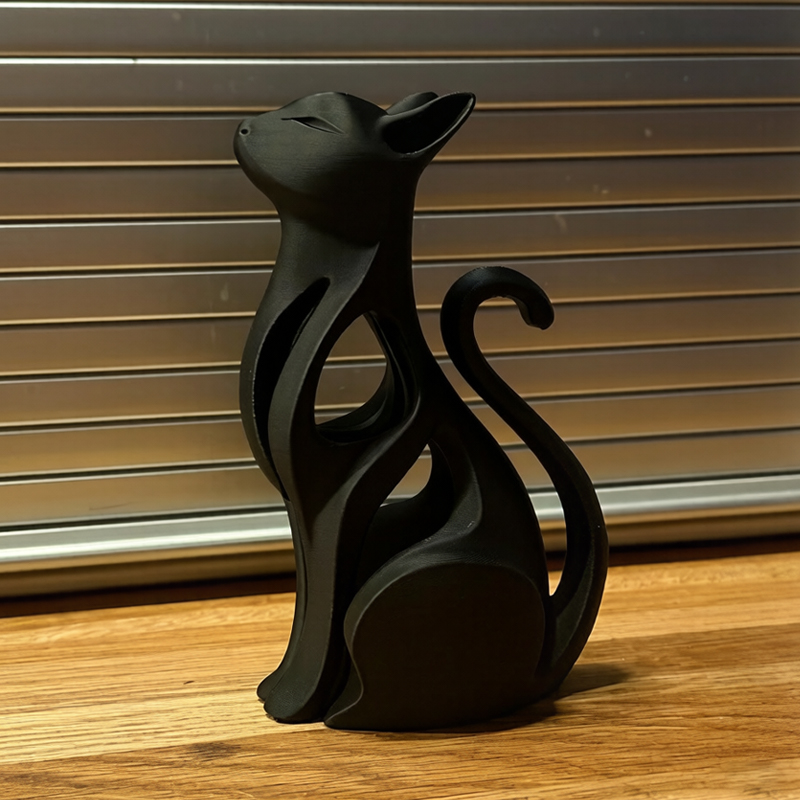モダンアート猫像3Dプリントミニマリストホームデコレーション - Abstract Sculpture Resin のレビューと価格