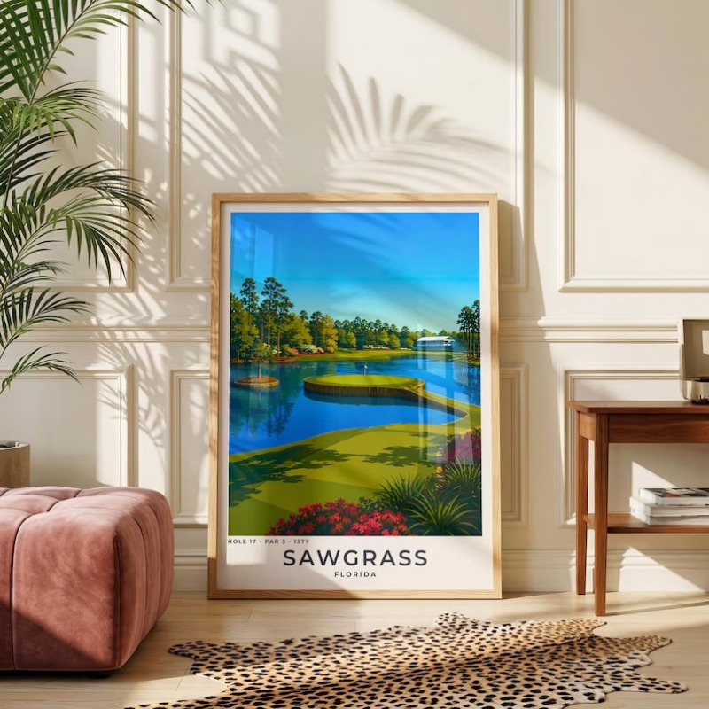 モダンなゴルフ場旅行風景ポスターソーグラスオーガスタマスター - Home Decor Locations のレビューと価格
