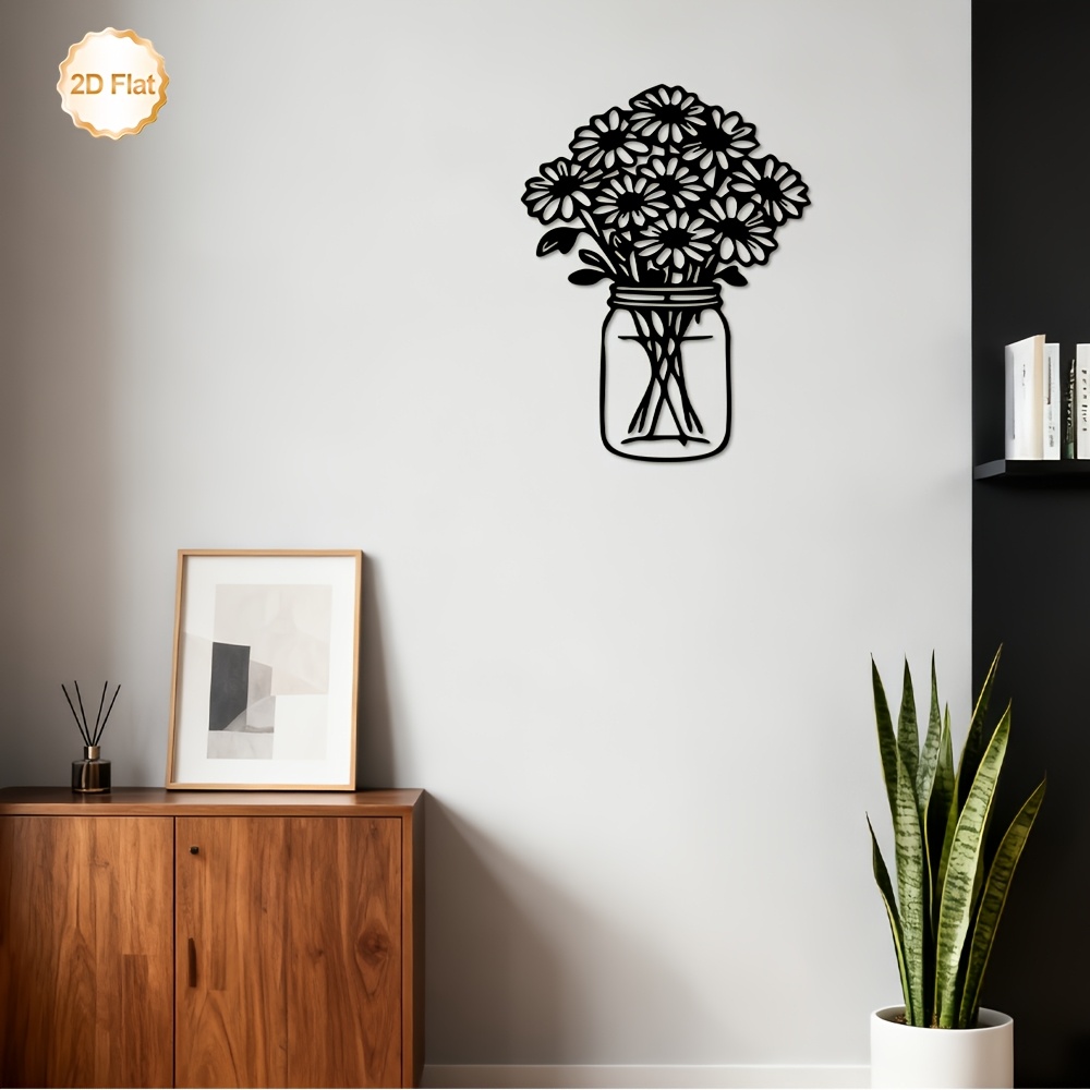 CIFBUY 金属製ウォールアート、デイジーの花束、メイソン - Home Decor Daisy のレビューと価格