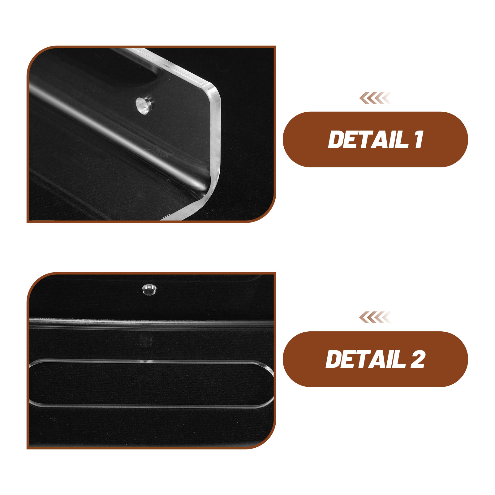 1セット 透明アクリル製 壁掛けフローティングシェルフ 11 - Floating Shelves のレビューと価格