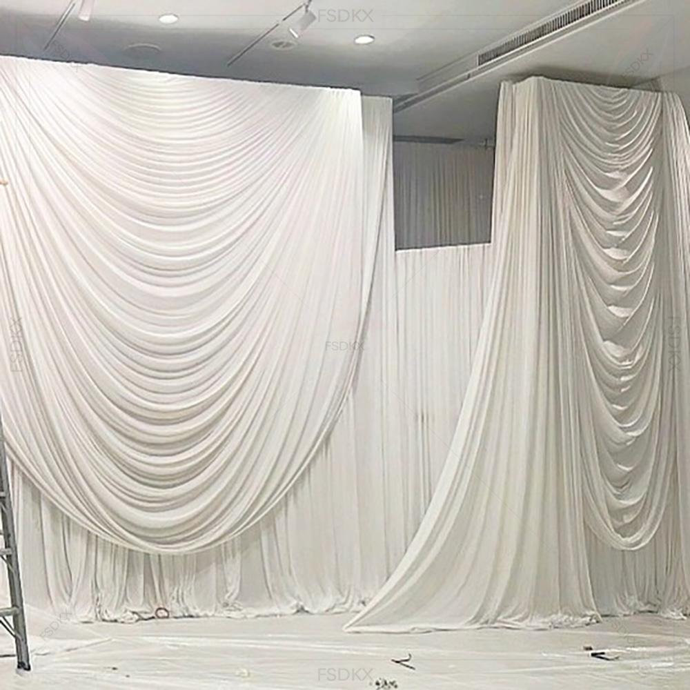 FSDKX 格安 ホワイト アイスシルク生地 ウェディングパ - Home Decor White のレビューと価格