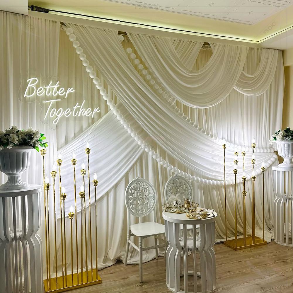 FSDKX 格安 ホワイト アイスシルク生地 ウェディングパ - Home Decor White のレビューと価格