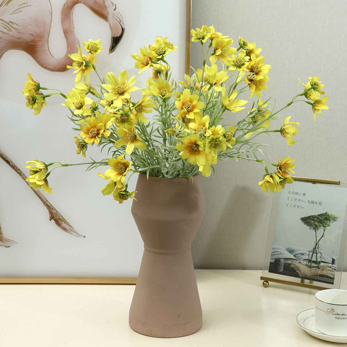 10Pc 造花 6head コスモスシルクフラワーブライダル - Home Decor Daisy のレビューと価格