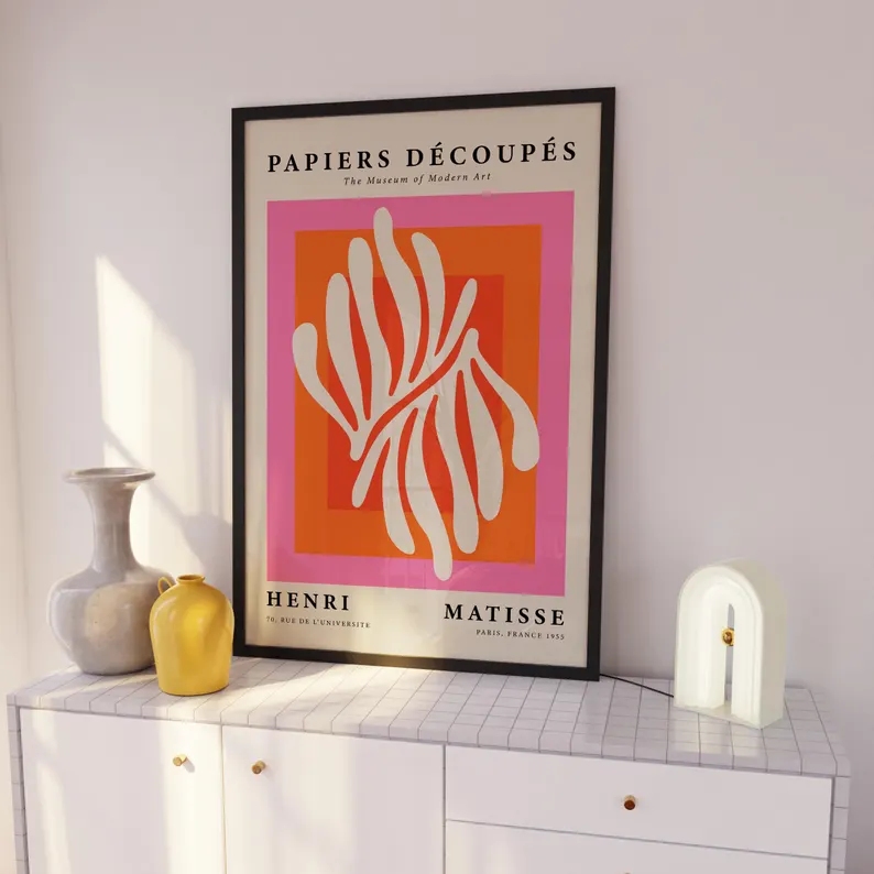 3 個モダンオレンジバウハウスとピカソの壁アートプリントキャ - Home Decor Reviews のレビューと価格