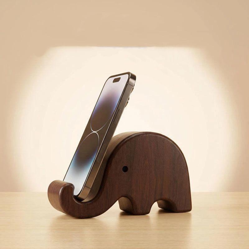 シンプルな無垢材ブラックウォールナット製電話スタンド名刺ディ - Home Decor Inspo のレビューと価格