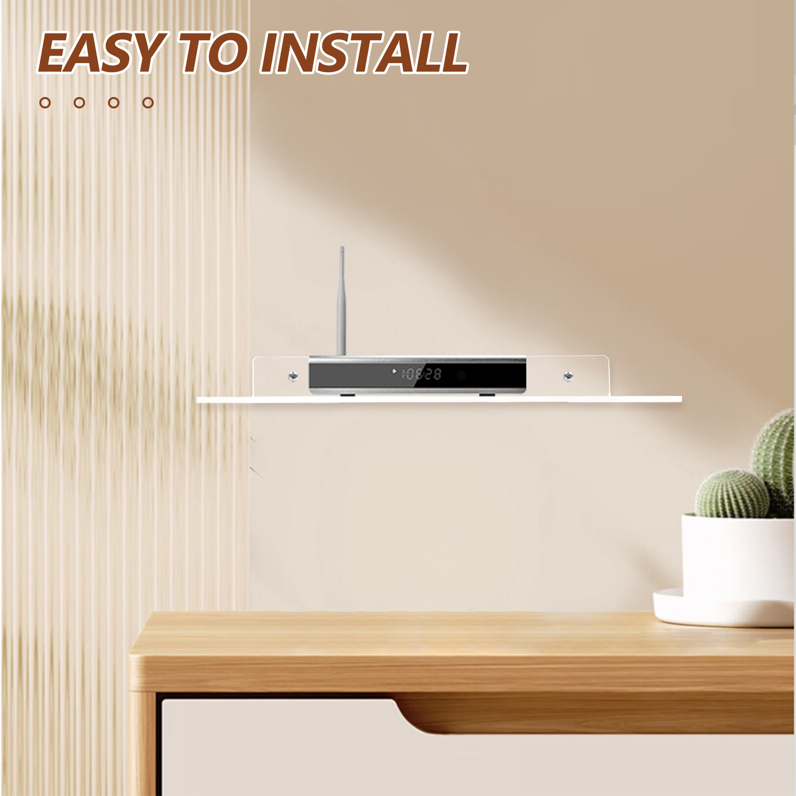 アクリル製の透明なL字型壁掛け収納棚。ルーター、カメラ、スピ - Floating Shelves のレビューと価格