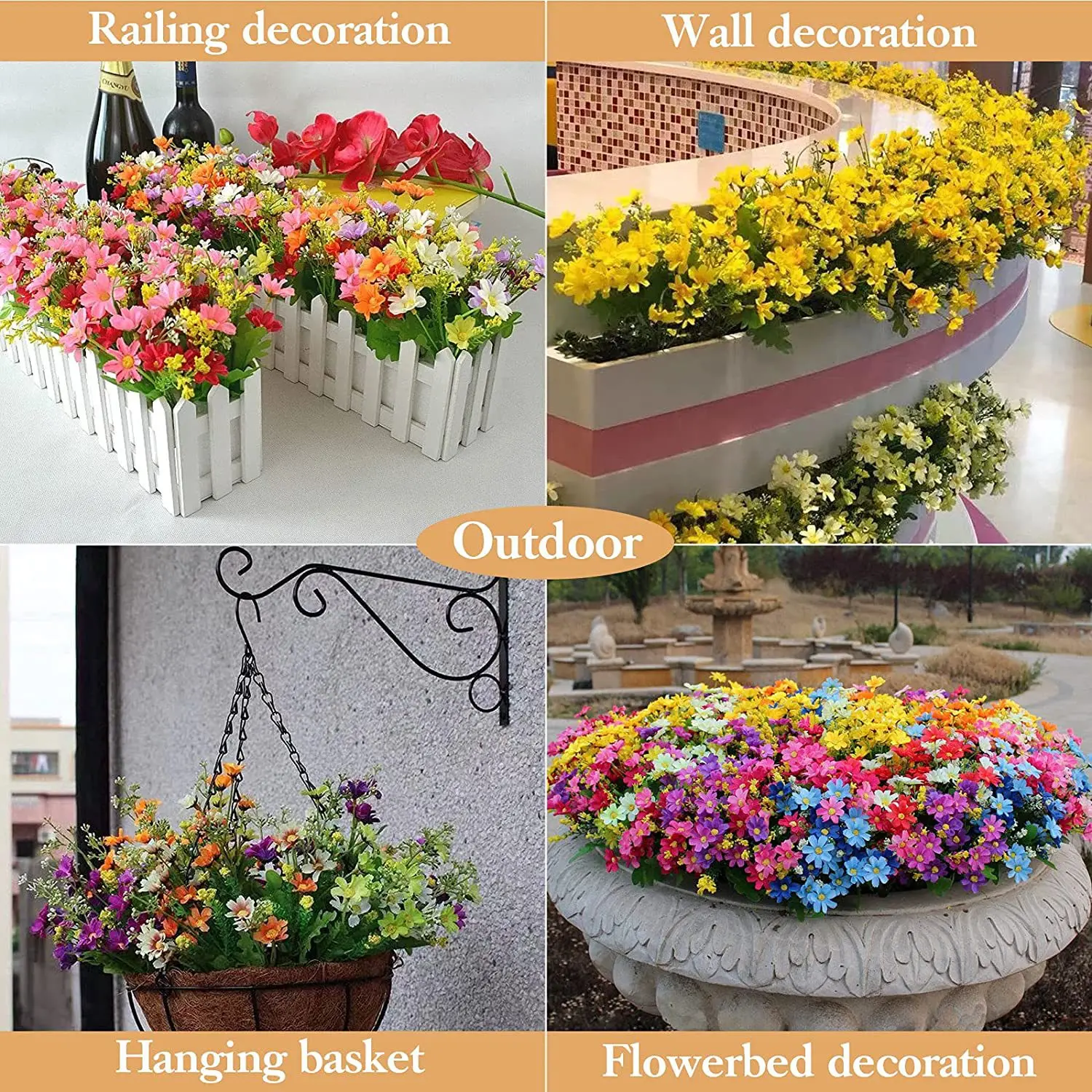 造花ジャンプ,32cm,偽物の植物,屋外用,家の装飾,庭用 - Home Decor Daisy のレビューと価格