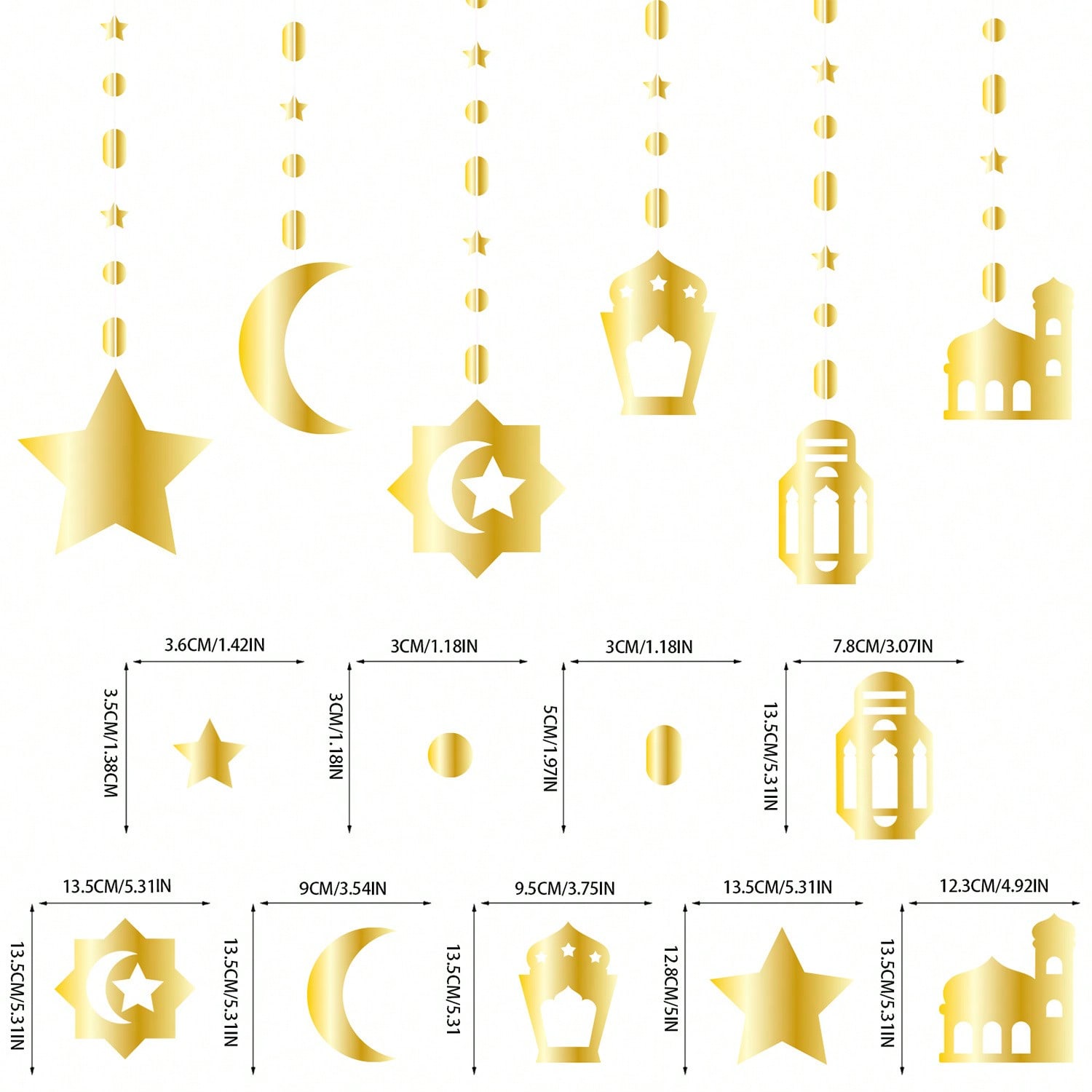 ラマダン装飾、ラマダンホームホローバナー吊り下げ式月星ランタ - Home Decor For Birthday のレビューと価格