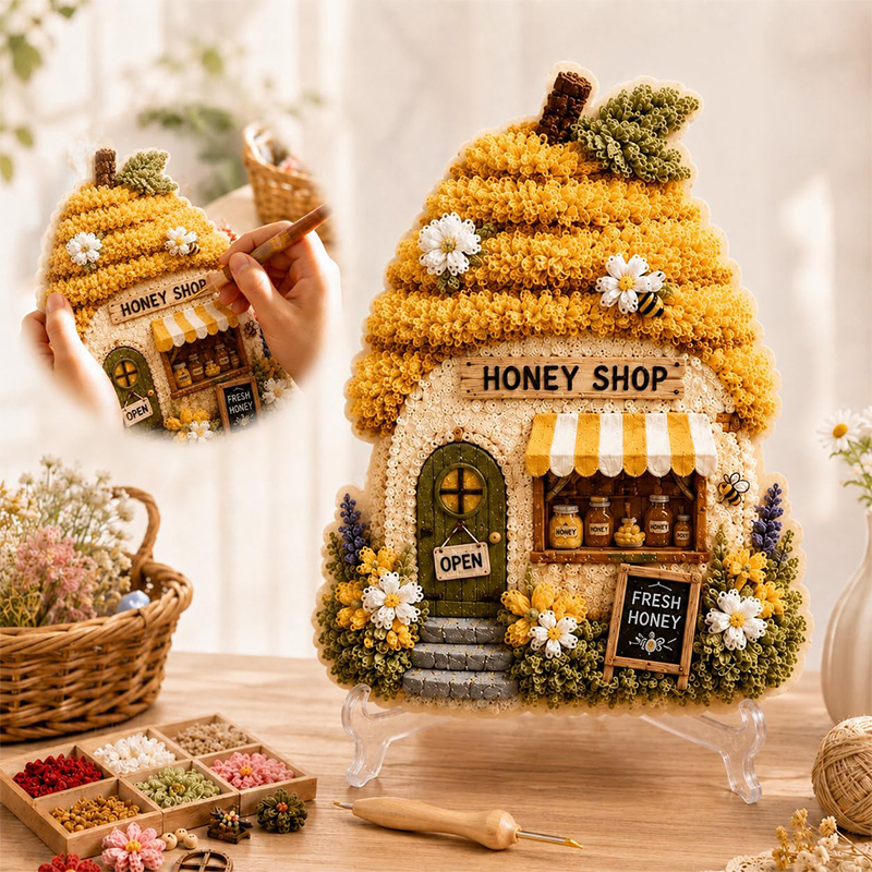 3Dマッシュルームハウス ポケアート DIYキット 布製パン - Home Decor Ideas のレビューと価格