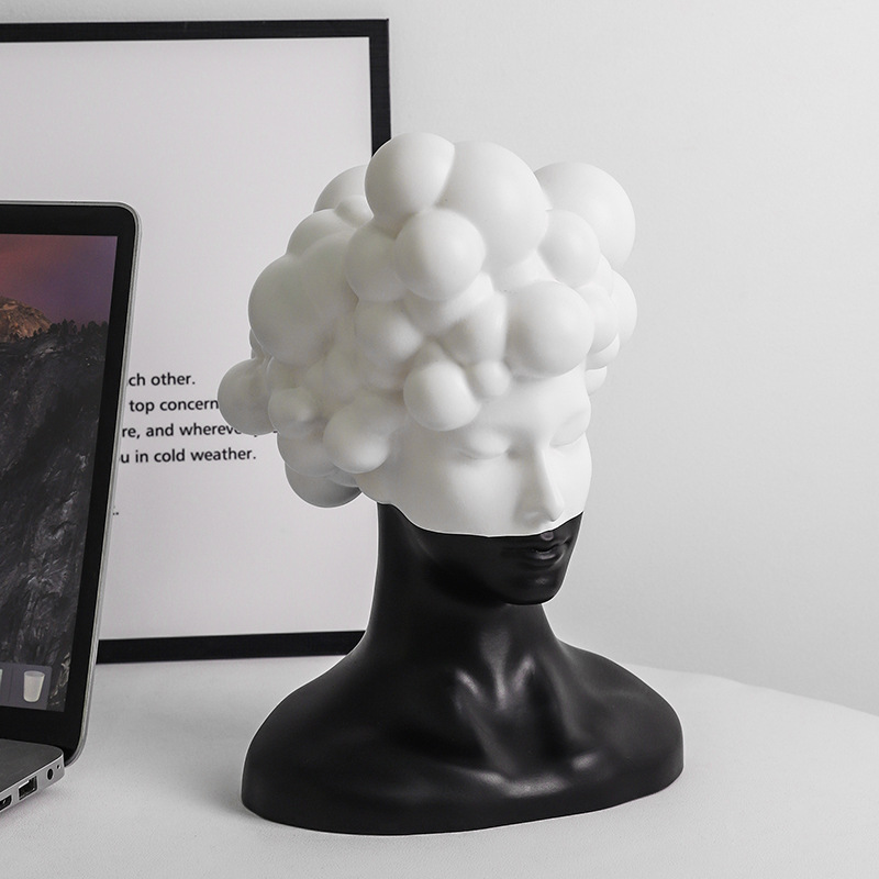 1 個クリエイティブ黒と白の女性の装飾抽象的なキャラクター彫 - Abstract Sculpture Resin のレビューと価格