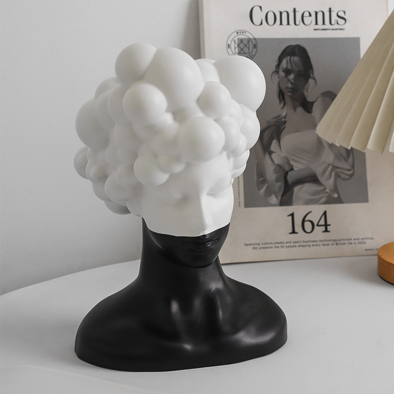 1 個クリエイティブ黒と白の女性の装飾抽象的なキャラクター彫 - Abstract Sculpture Resin のレビューと価格