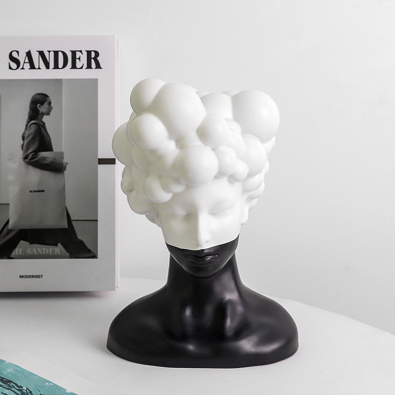 1 個クリエイティブ黒と白の女性の装飾抽象的なキャラクター彫 - Abstract Sculpture Resin のレビューと価格