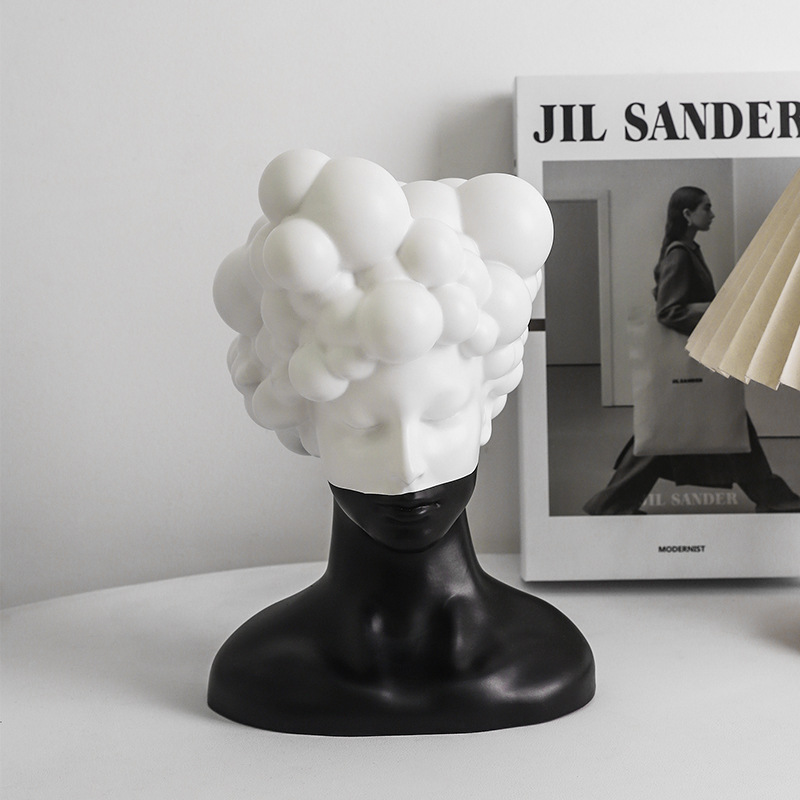 1 個クリエイティブ黒と白の女性の装飾抽象的なキャラクター彫 - Abstract Sculpture Resin のレビューと価格