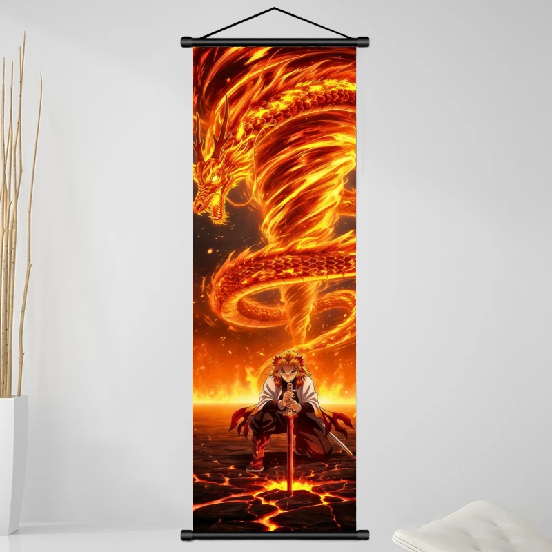 鬼滅の刃 煉獄杏寿郎 HDプリントアニメ生地ウォールアートス - Home Decor Ideas のレビューと価格