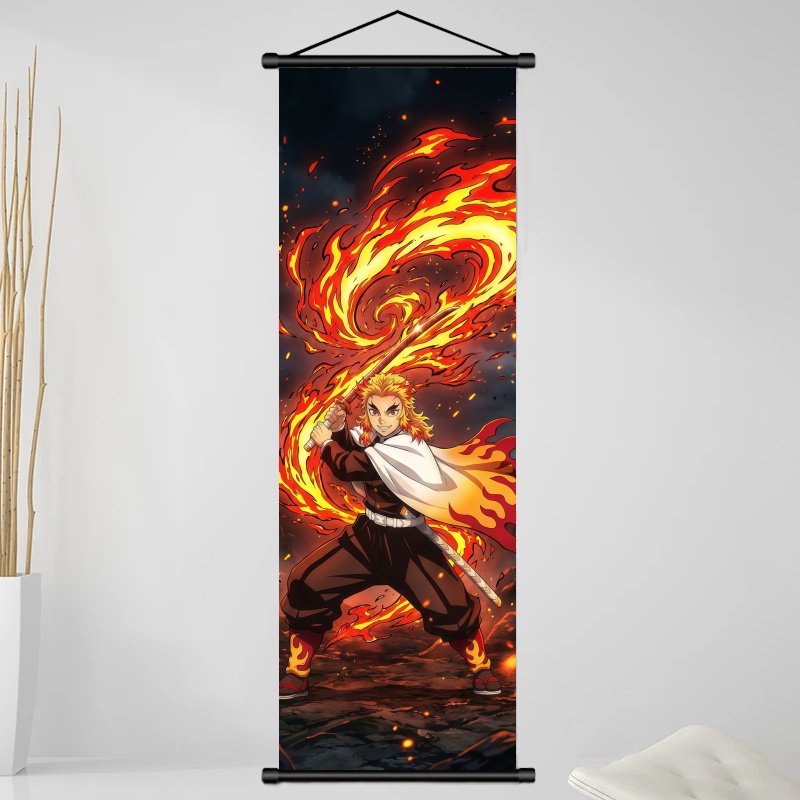 鬼滅の刃 煉獄杏寿郎 HDプリントアニメ生地ウォールアートス - Home Decor Ideas のレビューと価格