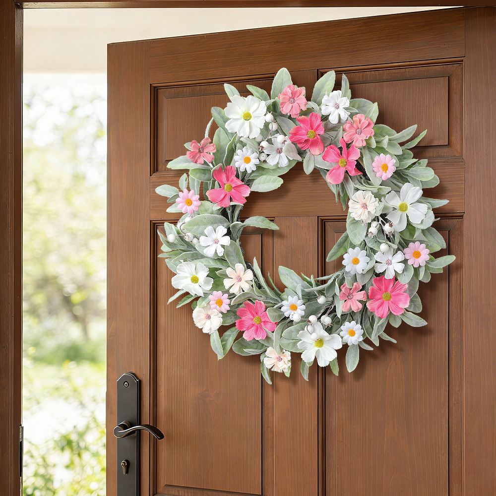 YeeNanee 鮮やかな野生の花 春の花輪 玄関ドア用 人 - Home Decor Daisy のレビューと価格