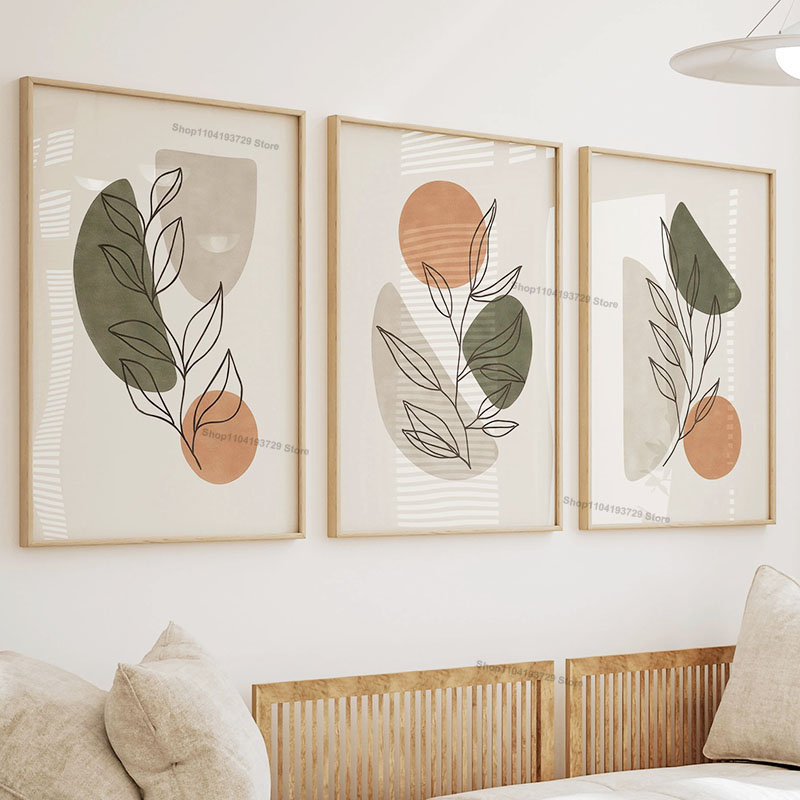 自由奔放に生きるスタイルのグリーンオレンジリーフ太陽虹幾何学 - Home Decor Orange のレビューと価格