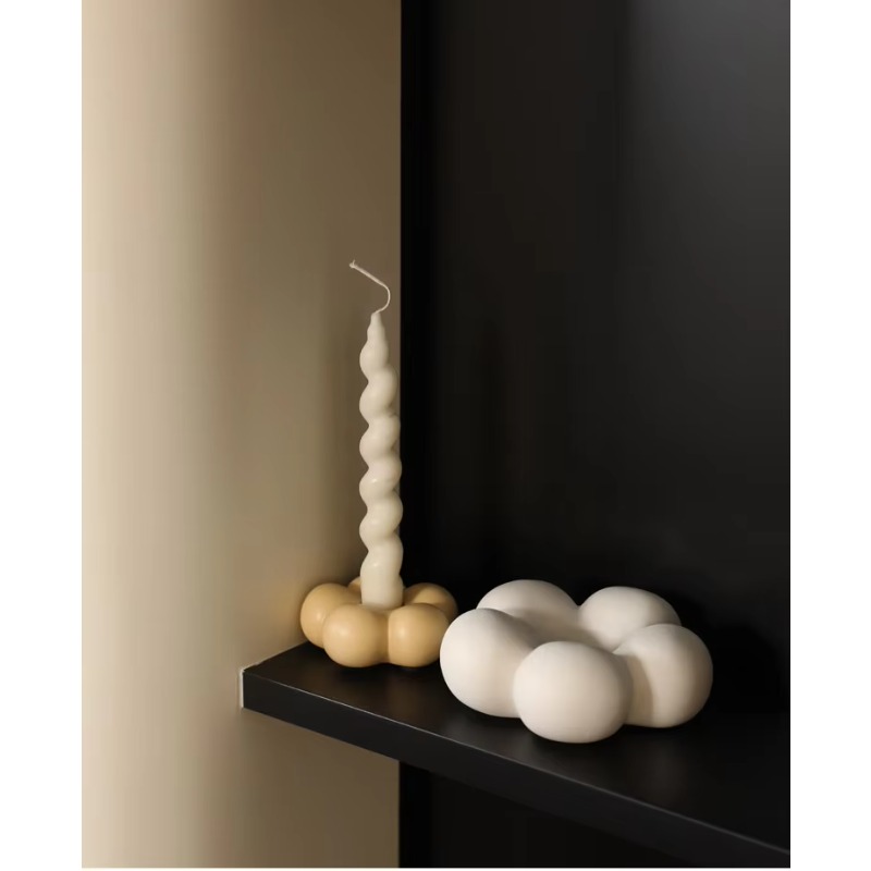 家の装飾用フラワーシェイプの携帯用白い磁器製キャンドルホルダ - Home Decor White のレビューと価格
