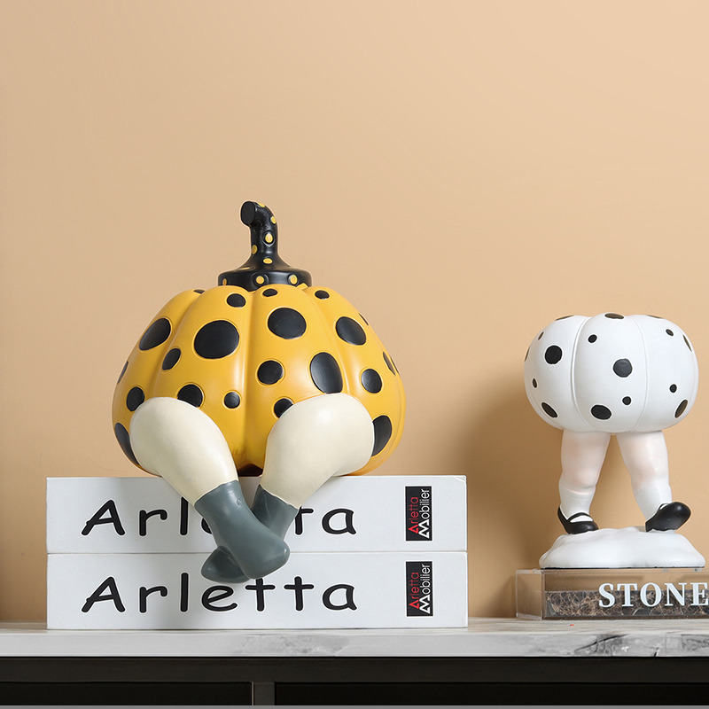 抽象的な水玉模様のカボチャ人形オーナメント、クリエイティブな - Abstract Sculpture Resin のレビューと価格