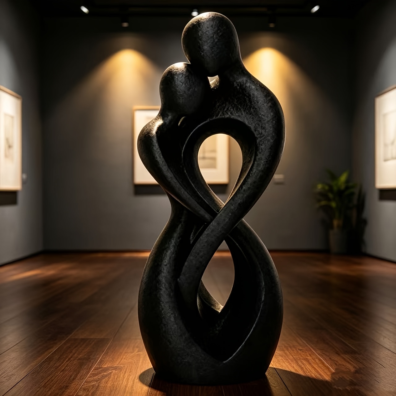 「永遠の絆」抽象的な抱擁する人物像彫刻 – 北欧ミニマリスト - Abstract Sculpture Resin のレビューと価格