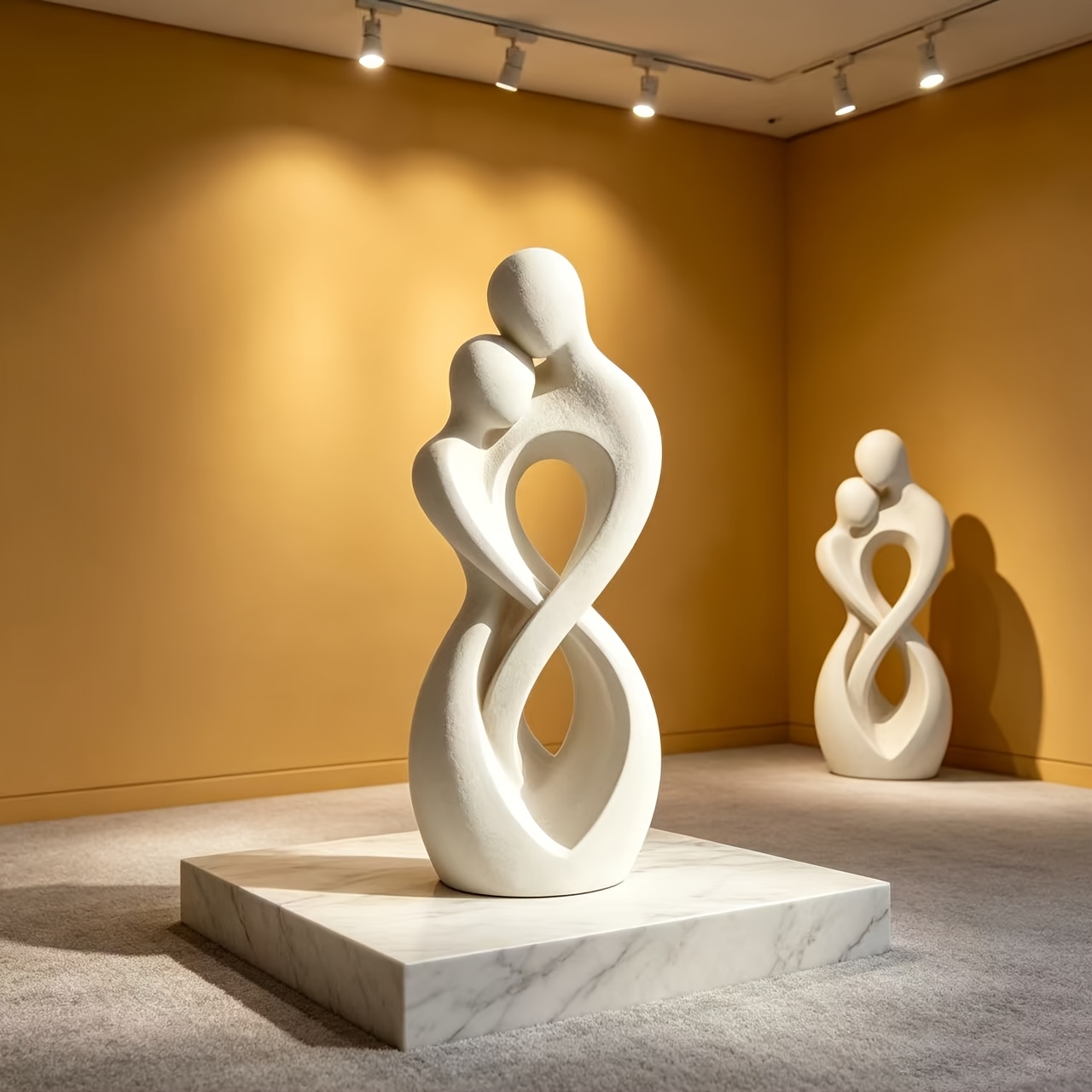 「永遠の絆」抽象的な抱擁する人物像彫刻 – 北欧ミニマリスト - Abstract Sculpture Resin のレビューと価格