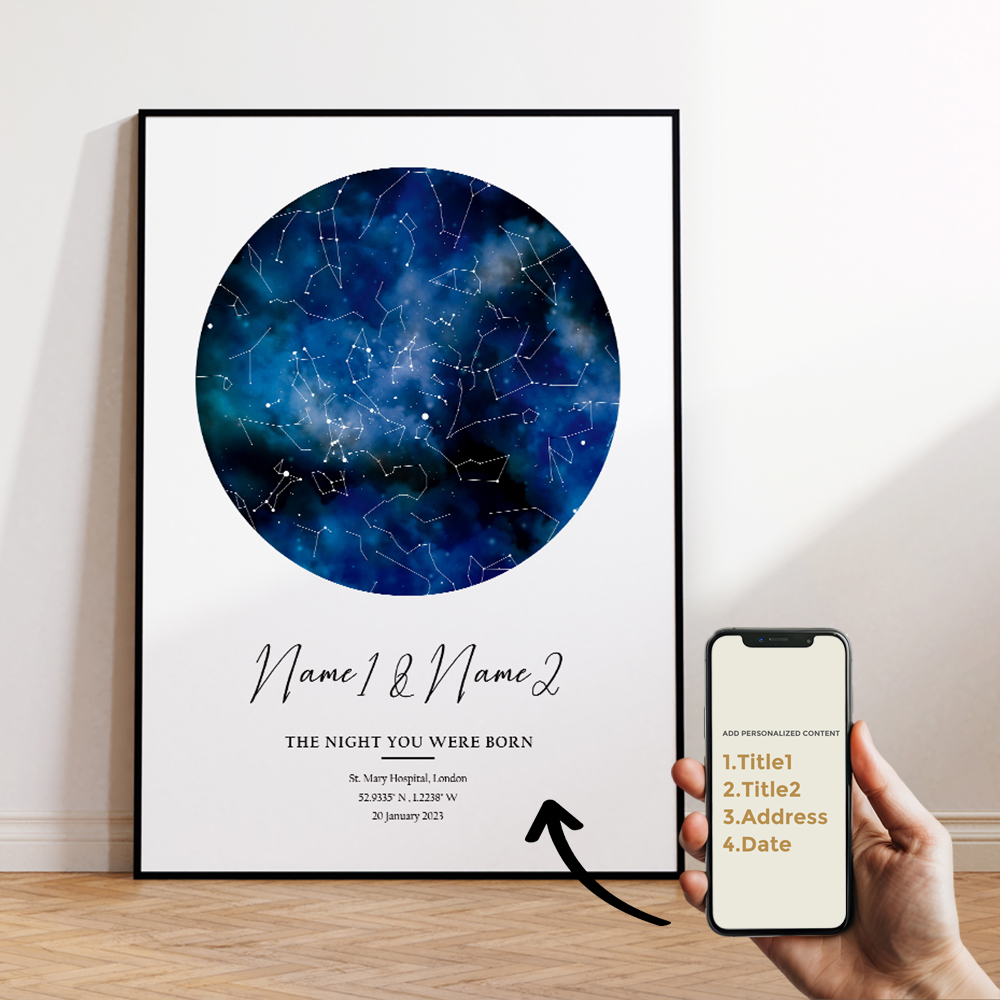 現代風カスタムパーソナライズ夜空星図ウォールアートキャンバス - Home Decor Reviews のレビューと価格