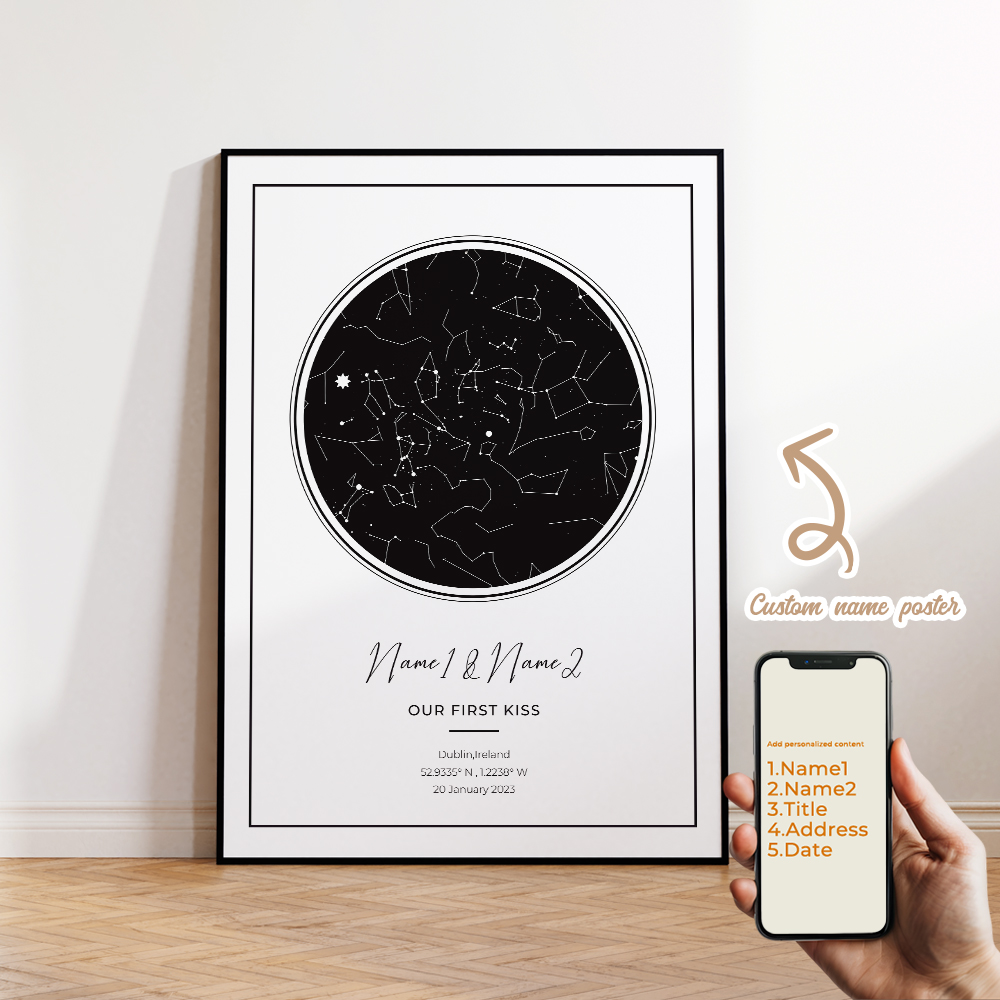 現代風カスタムパーソナライズ夜空星図ウォールアートキャンバス - Home Decor Reviews のレビューと価格