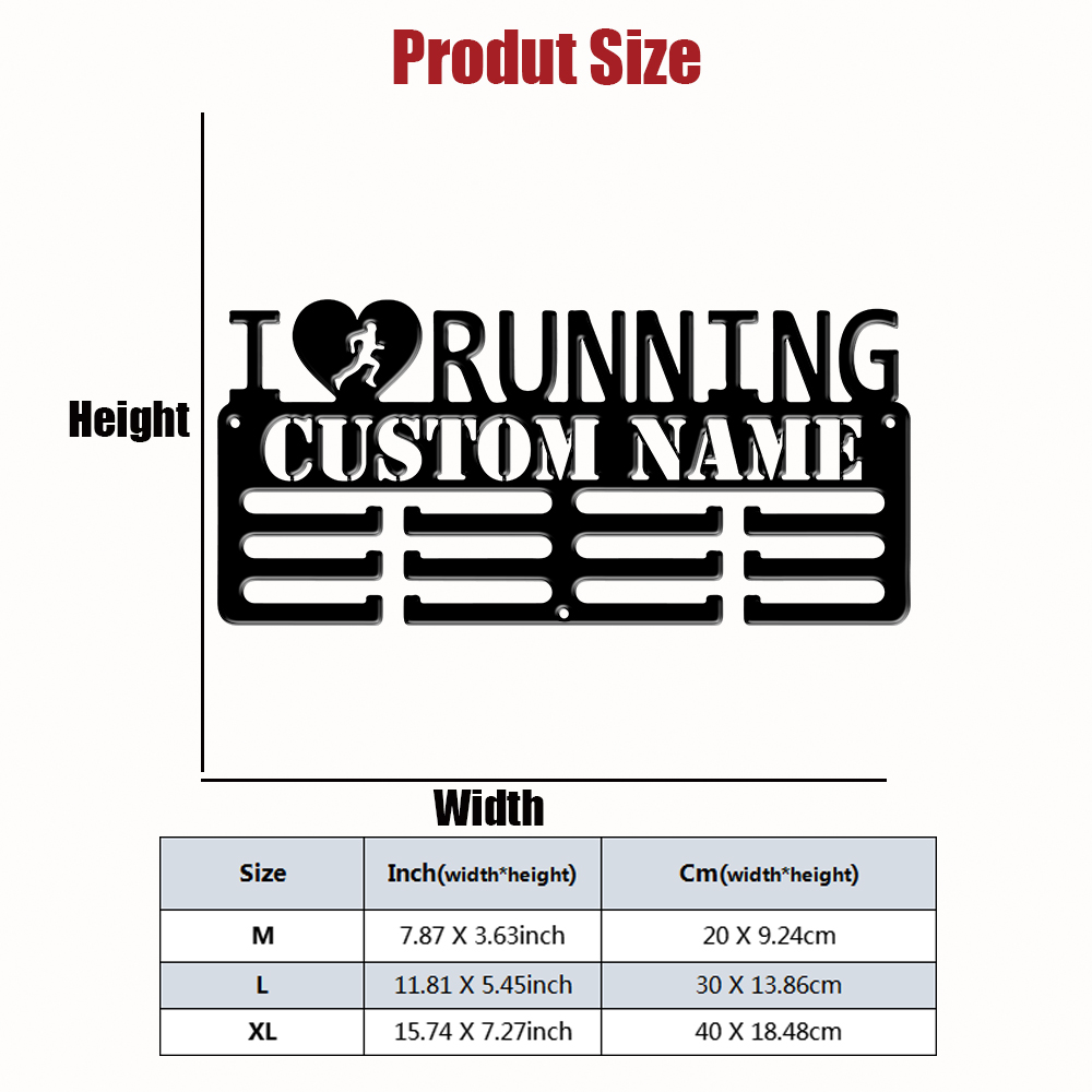 カスタム「I Love Running」メタルメダルディスプ - Home Decor For Birthday のレビューと価格