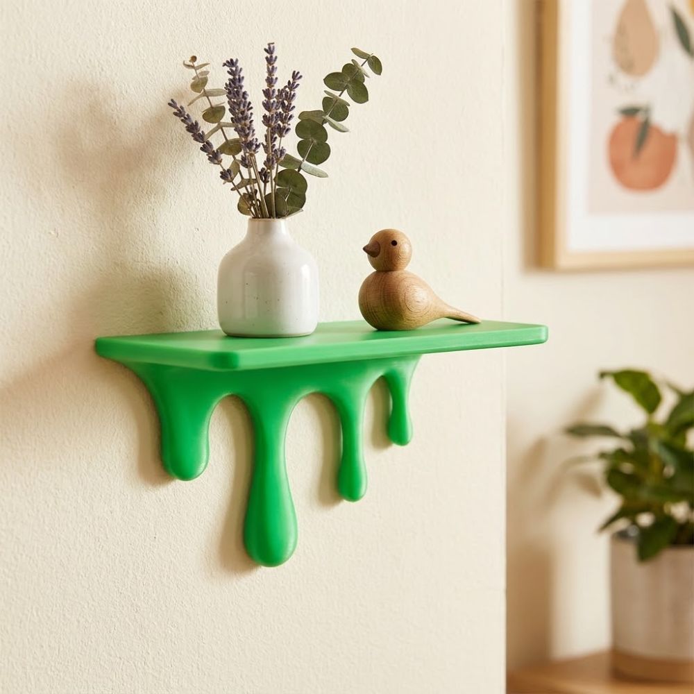 3Dプリント製ドリップフローティングシェルフ 壁掛けプラスチ - Floating Shelves のレビューと価格