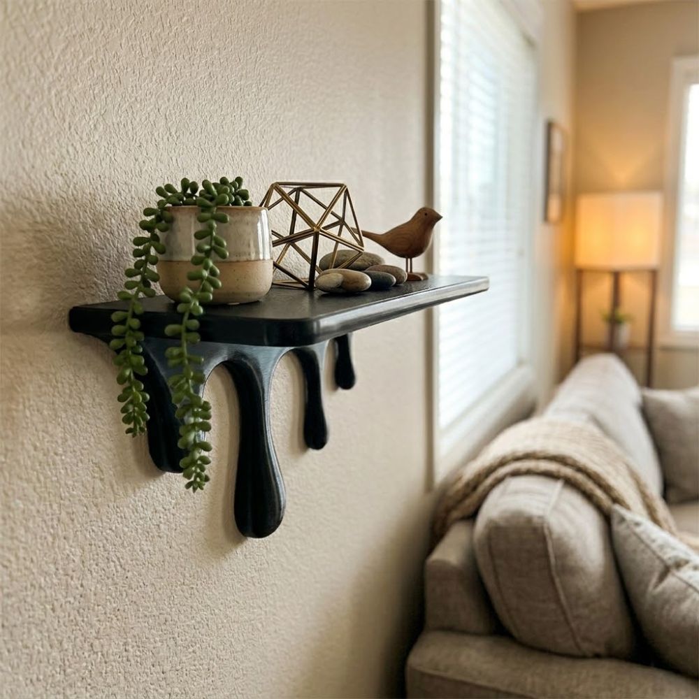 3Dプリント製ドリップフローティングシェルフ 壁掛けプラスチ - Floating Shelves のレビューと価格