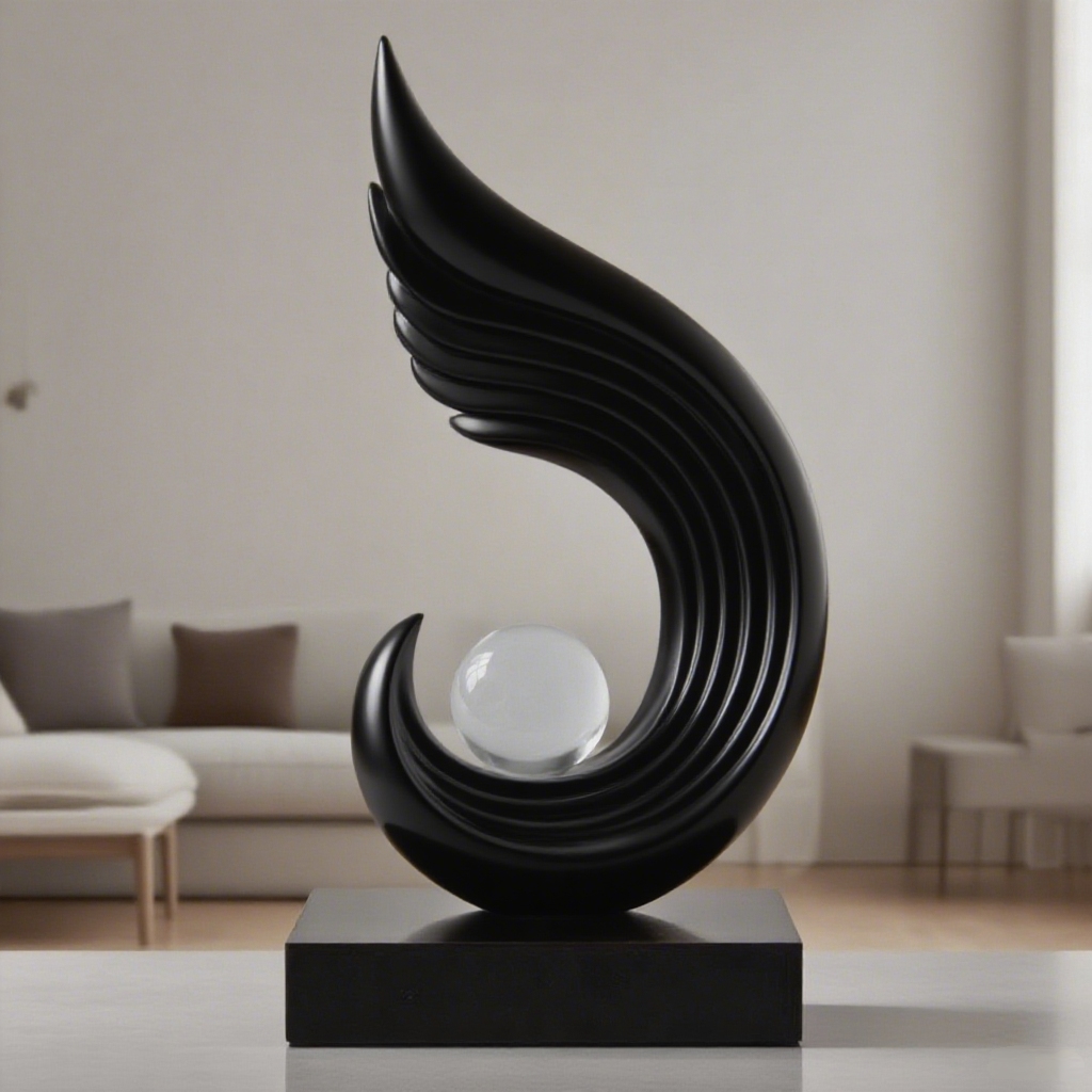 ワインキャビネット装飾用繁栄オーナメント1個、豪華なハイエン - Abstract Sculpture Resin のレビューと価格