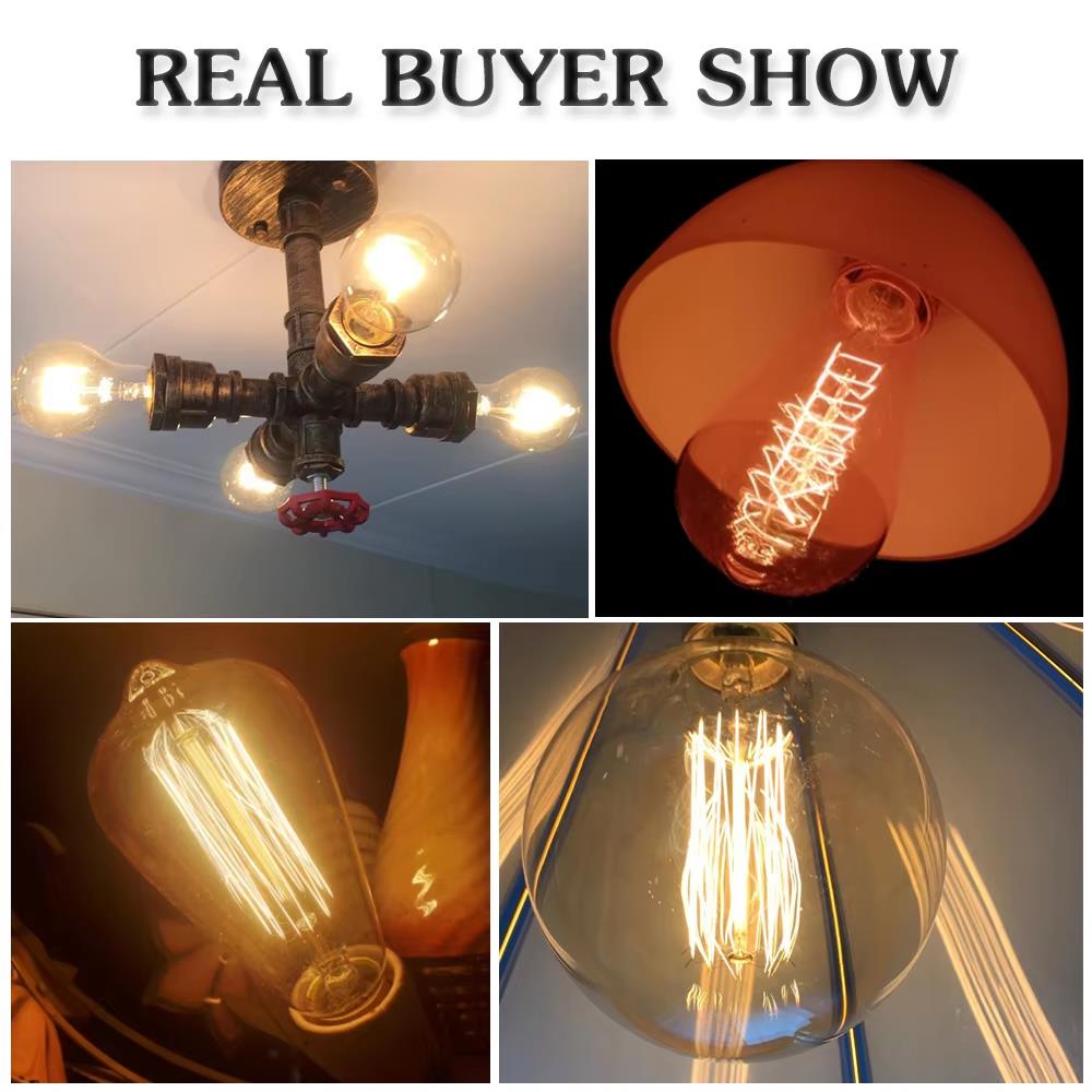 レトロエジソン電球 E27 40W 220V A60 ST6 - Home Decor Inspo のレビューと価格