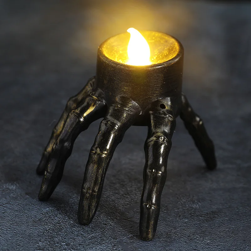ハロウィーン用LEDキャンドルランタン,腕を砕く,頭蓋骨,ホ - Home Decor Orange のレビューと価格