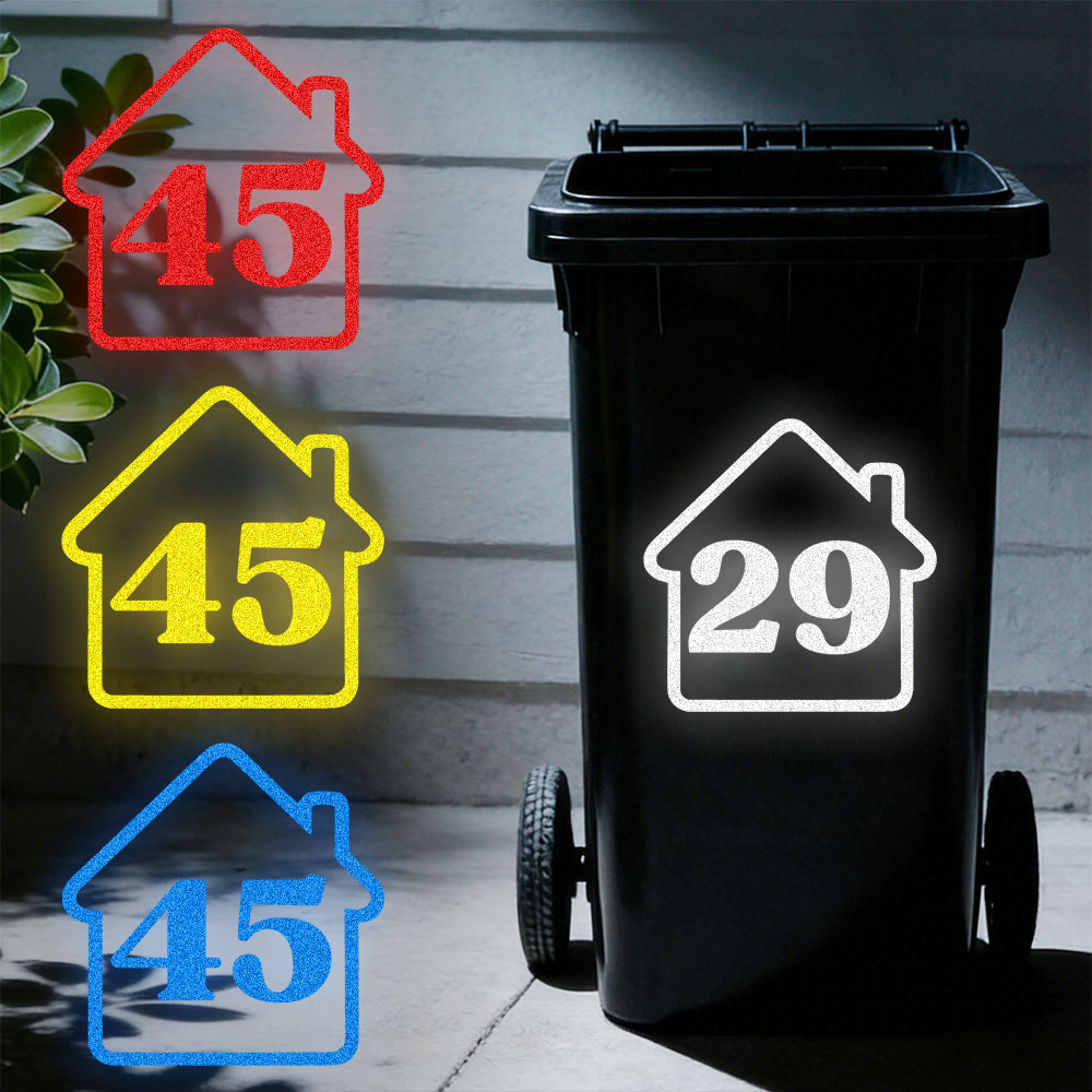 3 個カスタム反射ゴミ箱家番号ステッカーパーソナライズされた - Home Decor Inspo のレビューと価格